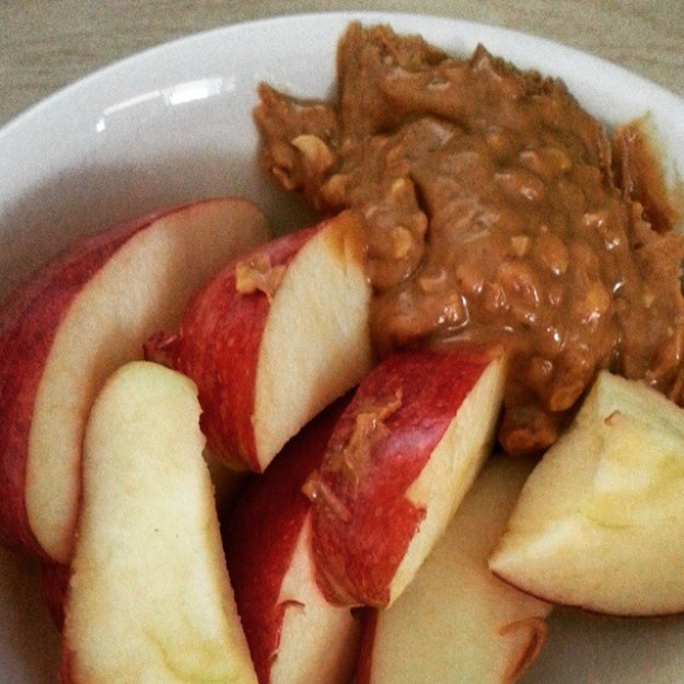 My snack this morning after a long walk with my three boys