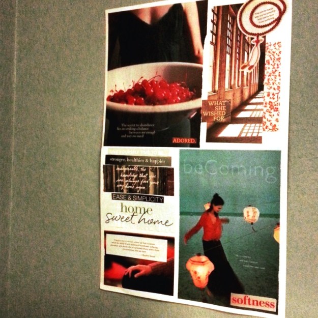 2014 vision board, still hanging on my wall